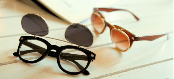 กรอบแว่นตากันแดดแฟชั่น เรโทร วินเทจ วงรี แบบคลิบออน พับเปิดปิด (ดำด้าน)