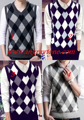 กั๊กไหมพรมชาย เสื้อไม่มีแขน ไดมอนด์ Monsoon size34 40 สีดำ น้ำเงิน