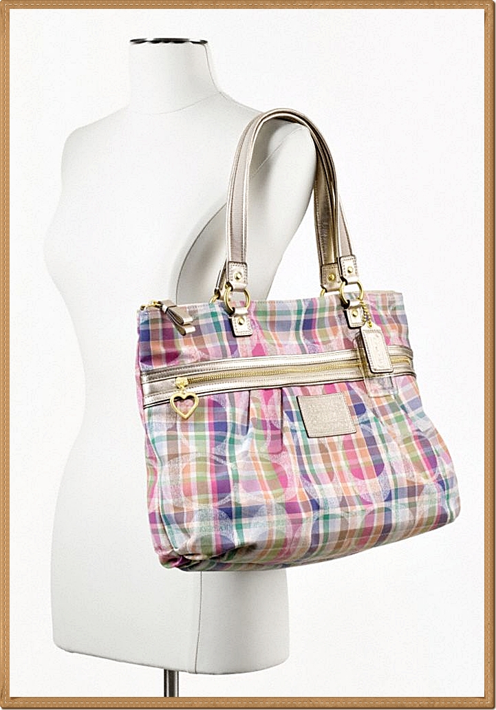 Coach Daisy Signature Madras Tote Purse Handbag 21956