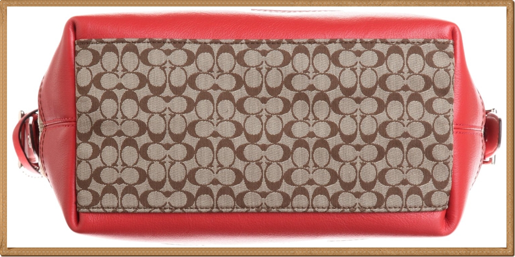 Coach Legacy Signature Stripe Duffle 19918 - Khaki / Carnelian