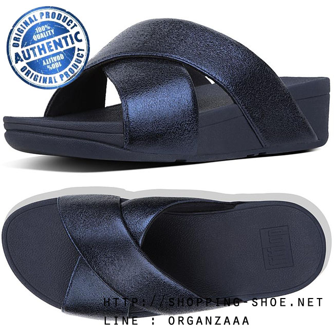 Fitflop Lulu Molten Metal Slide Meteor Blue ของแท้ นำเข้าจาก USA และ UK