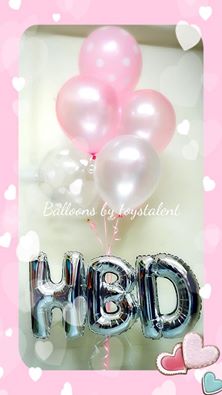 Set#65 ช่อลูกโป่งพิมพ์ลาย(3ใบ)+ลูกโป่งไซส์ 12 นิ้ว (4ใบ)+ฟลอย์ตัวอักษร HBD ไซส์ 14 นิ้ว 1ช่อ