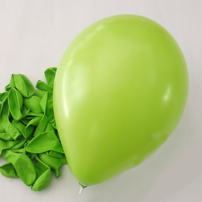 ลูกโป่งกลมเนื้อสแตนดาร์ท สีเขียวตองอ่อน ไซส์ 10 นิ้ว แพ็คละ 10 ใบ (Round Balloons Size 10" - Standard Green Lime Color)
