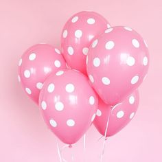 ลูกโป่งกลมนำเข้าพิมพ์ลายจุด สีชมพูอ่อน ไซส์ 12 นิ้ว แพ็คละ 10 ใบ ( Polka Dot Printing Balloon - Light Pink Color )