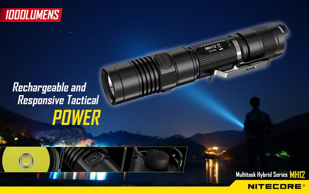 ไฟฉาย NITECORE MH12 **ชาร์จ USB แถมแบต**