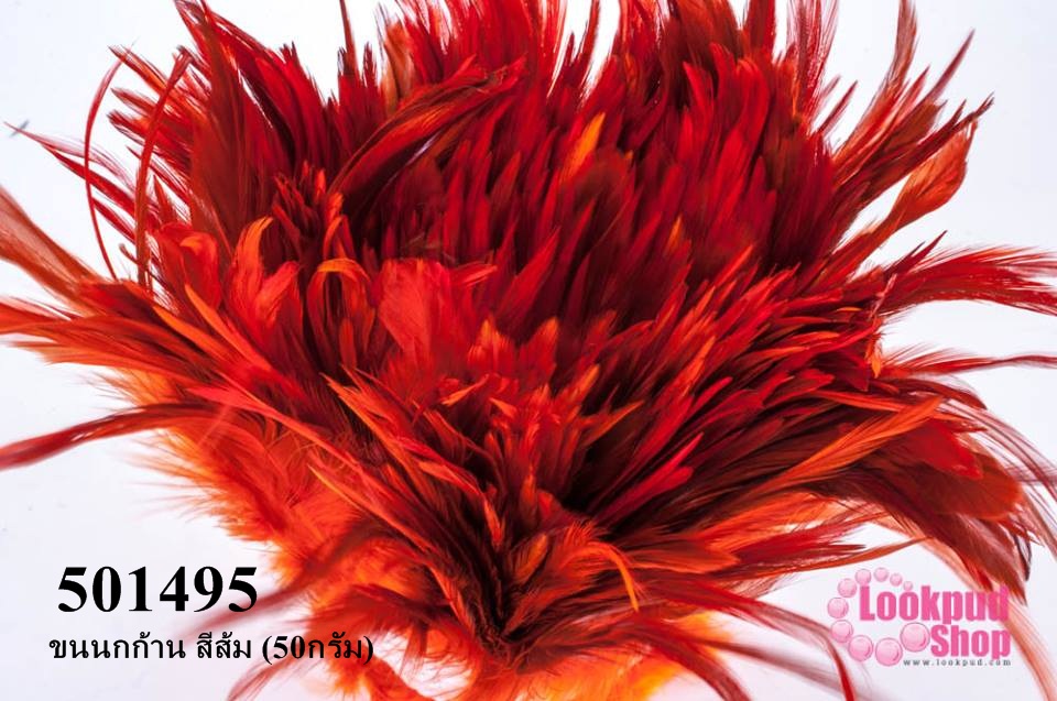 ขนนกก้าน สีส้ม (50กรัม)
