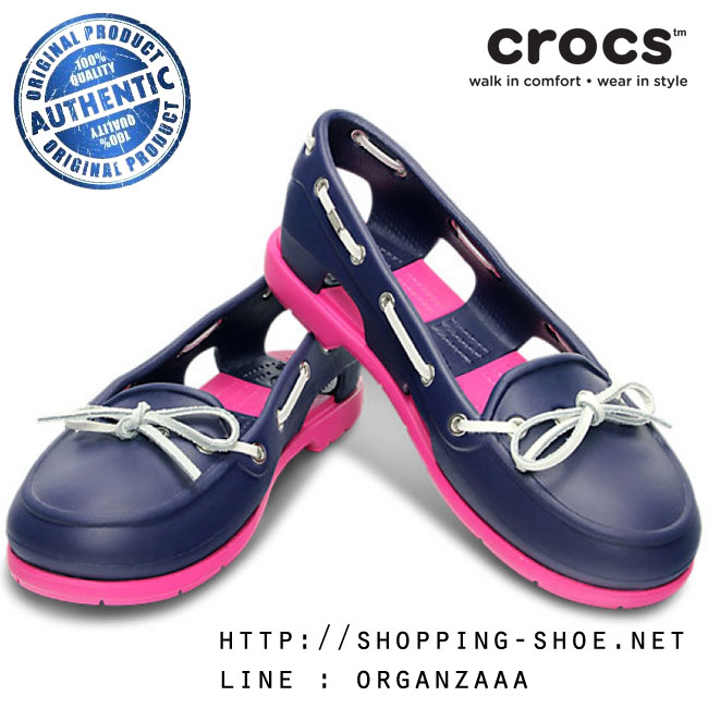 Women's Beach Line Boat Shoe - Nautical Navy / Fuchsia ของแท้ Outlet ไทยและอเมริกา