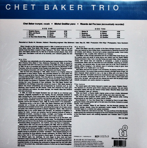 Chet Baker Trio - Mr.B 1Lp New