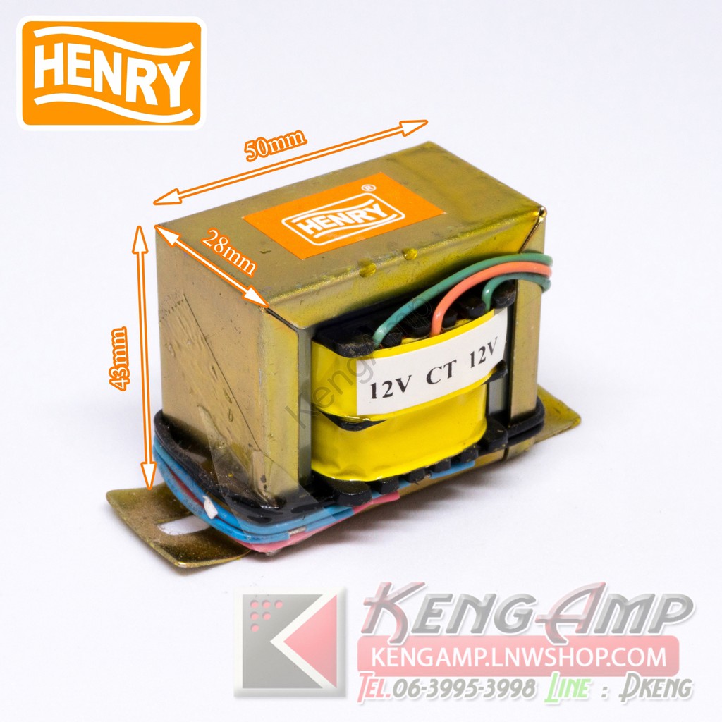 (1ลูก) [TRF] หม้อแปลงไฟฟ้า AC 12Vx2 800mA HENRY LOT ใหม่สติ๊กเกอร์ GM
