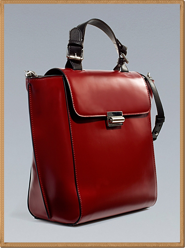 Zara - กระเป๋าสะพาย สีแดงเข้ม