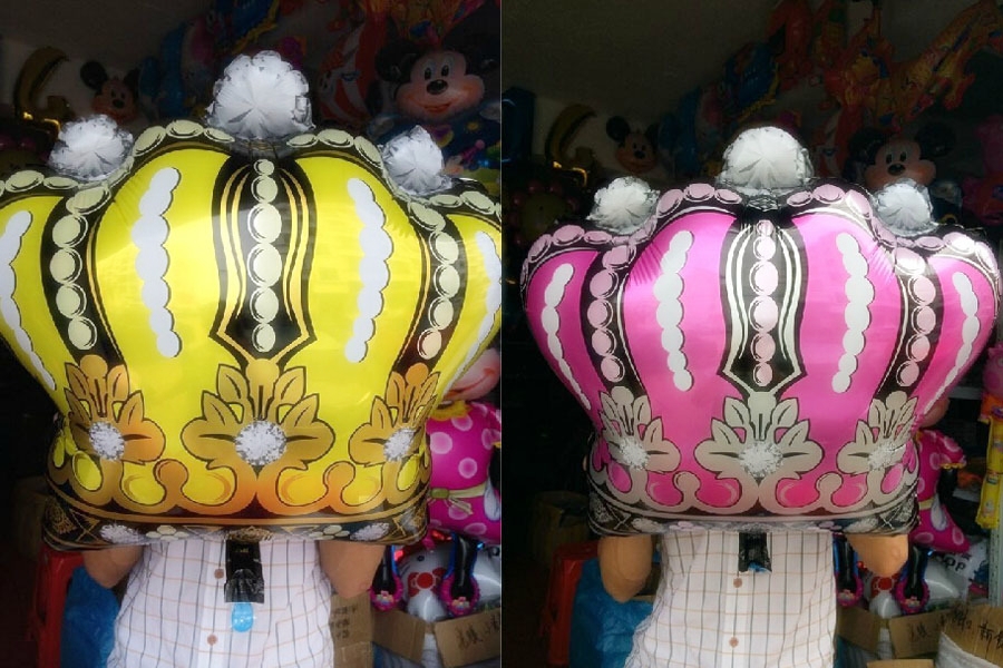 ลูกโป่งฟลอย์ทรงมงกุฎ สีทอง - Gold Crown Shape Foil Balloon / Item No. TL-D043