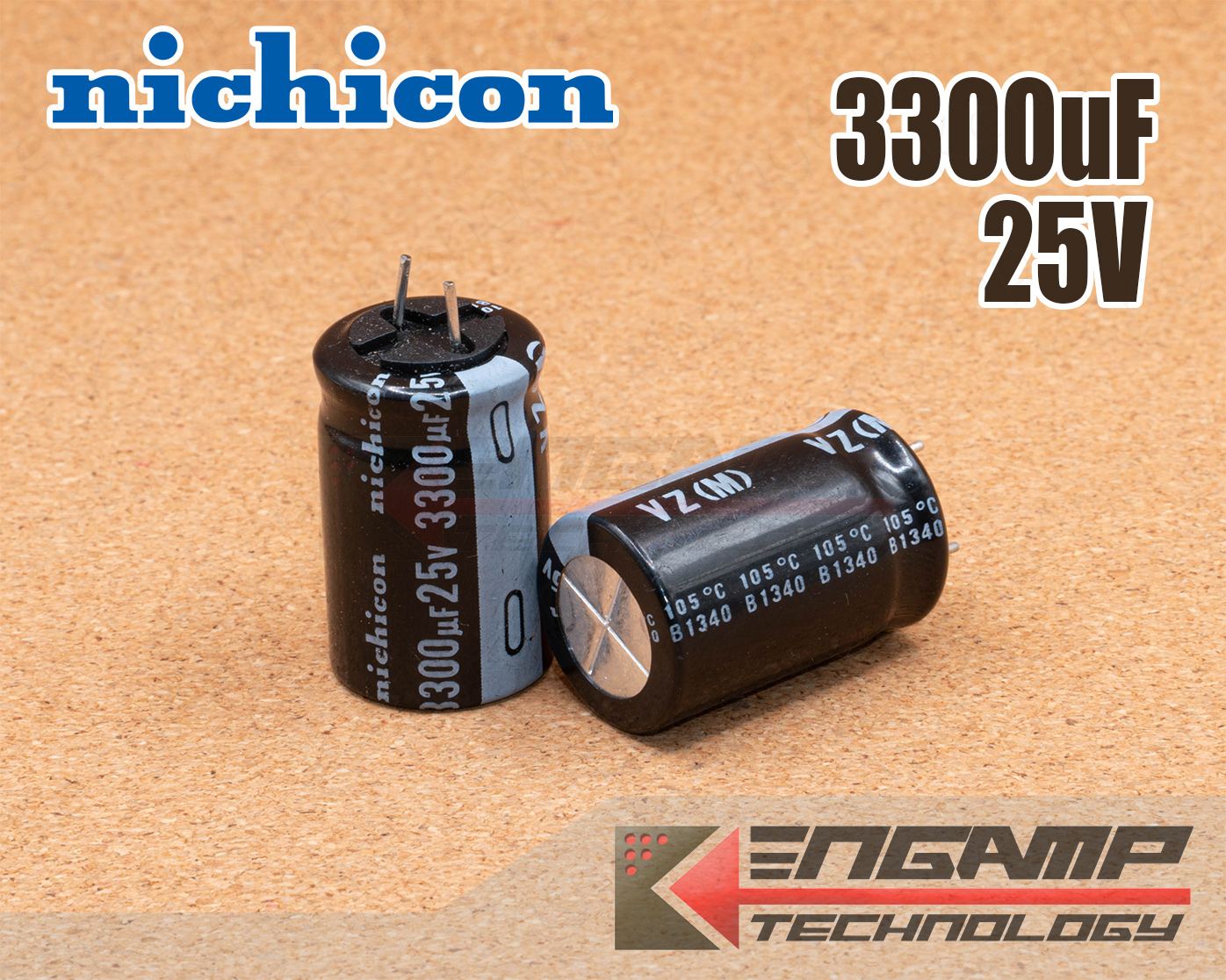 (1ตัว) [E-CAP] 3300uF/25V 105C Nichicon VZ(M) 16x25mm P=7.5mm