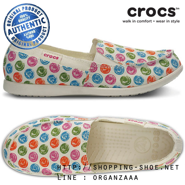 Women's Crocs Melbourne Polka Dots - Multi/Oyster ของแท้ Outlet ไทยและอเมริกา