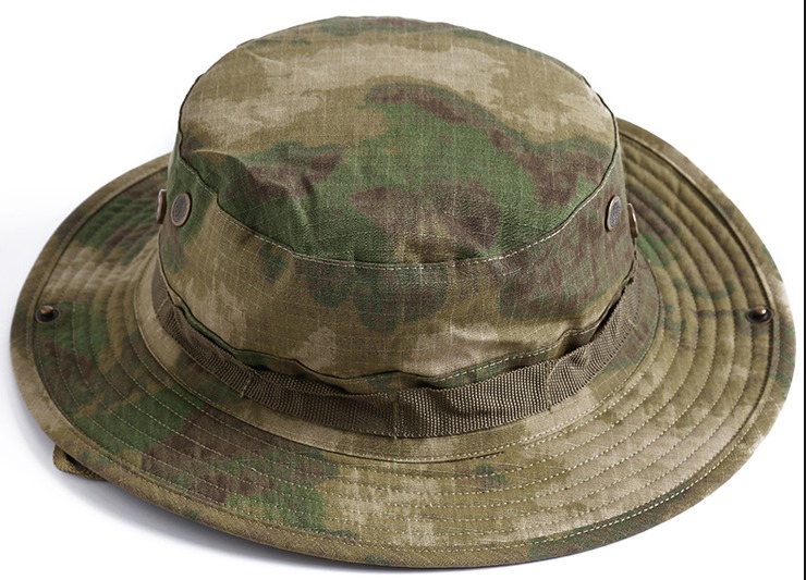 หมวกลายพราง เข้าค่าย เดินป่า แคมปิ้ง outdoor รัดคาง พับข้าง ติดกระดุม เก็บได้ หลากสี