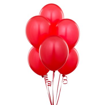 ลูกโป่งกลม เนื้อเมททัลลิก สีแดง ไซส์ 10 นิ้ว แพ็คละ 10 ใบ (Round Balloons Size 10" - Metallic Red Color)