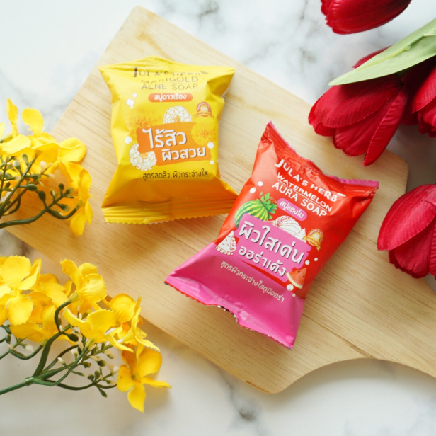 สบู่แตงโม สบู่ดาวเรือง จุฬาเฮิร์บ Jula's Herb Soap
