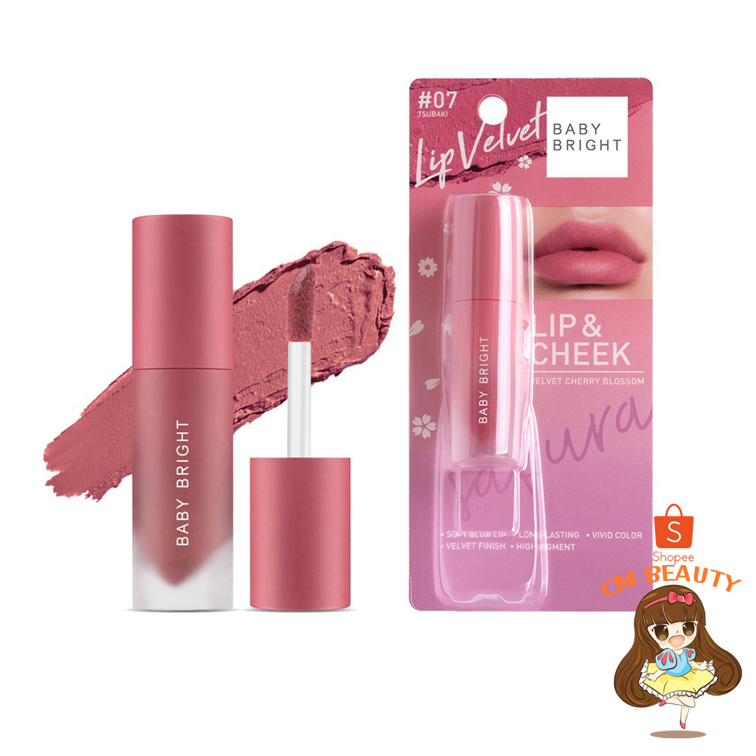 ลิปเวลเวท ลิป แอนด์ ชีค เวลเวท เชอร์รี่ บลอสซั่ม 2.4G เบบี้ไบร์ทvelvet Baby Bright Lip & Cheek Velvet Cherry Blossom