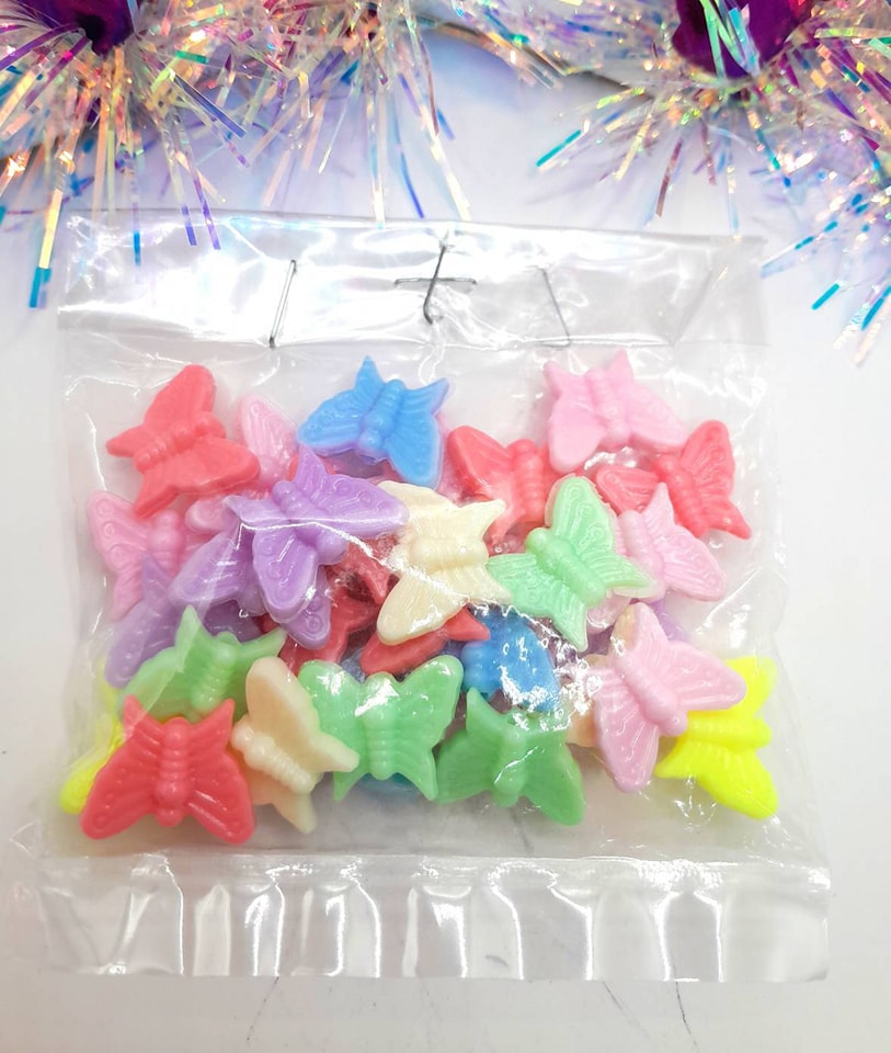 ลูกปัดแฟนซี ผีเสื้อคละสี แบบที่ 2 แพค 20฿
