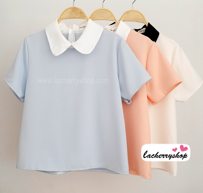 เสื้อแฟชั่นผ้าฮานาโกะ แบบสวยเก๋ๆ คอปกบัว มีซิปหลัง แบบสวยเรียบหรู ผ้าฮานาโกะเนื้อดี ใส่สบาย ใส่ทำงาน ใส่เที่ยวได้ทุกโอกาส สำเนา