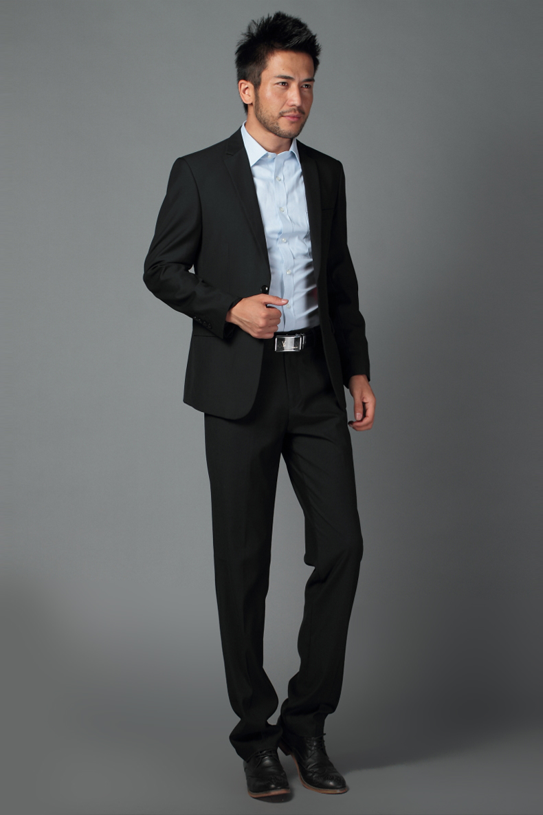 ฟรี เน็กไท!ชุดสูทงานแต่ง ชุดไปงานแต่งชาย กางเกงสไตล์อังกฤษ ปกเปิดมาตรฐาน กระดุม1เม็ด 2เม็ด Size No.34 36 38 40 42 44