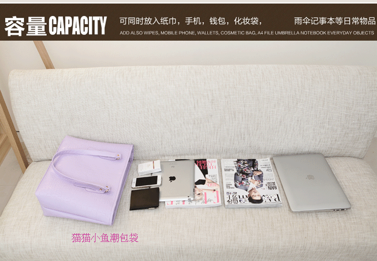 กระเป๋าแฟชั่น สีม่วง สะพายไหล่ ลายหนังจระเข้ เรียบหรู มีซิปเปิดปิด ใส่ของได้เยอะ ((โปรโมชั่นส่งฟรี))