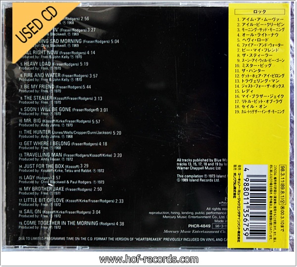 Free - The Free Story (Japan) Used Cd VG++