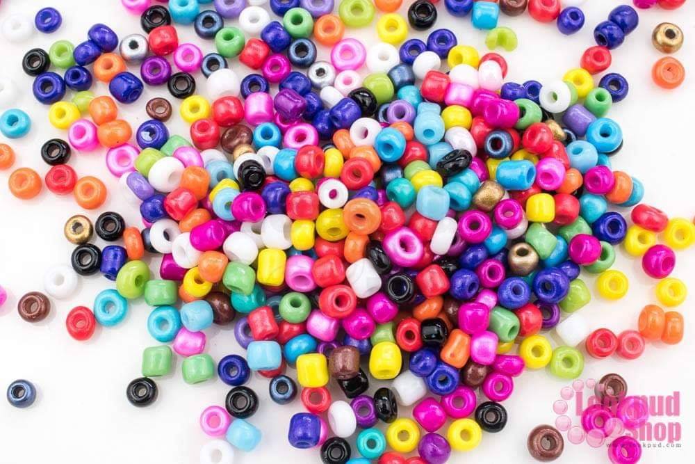 ลูกปัดจีน กลม คละสี ขุ่น (ABC) 3มิล #M (1ถุง/400กรัม)