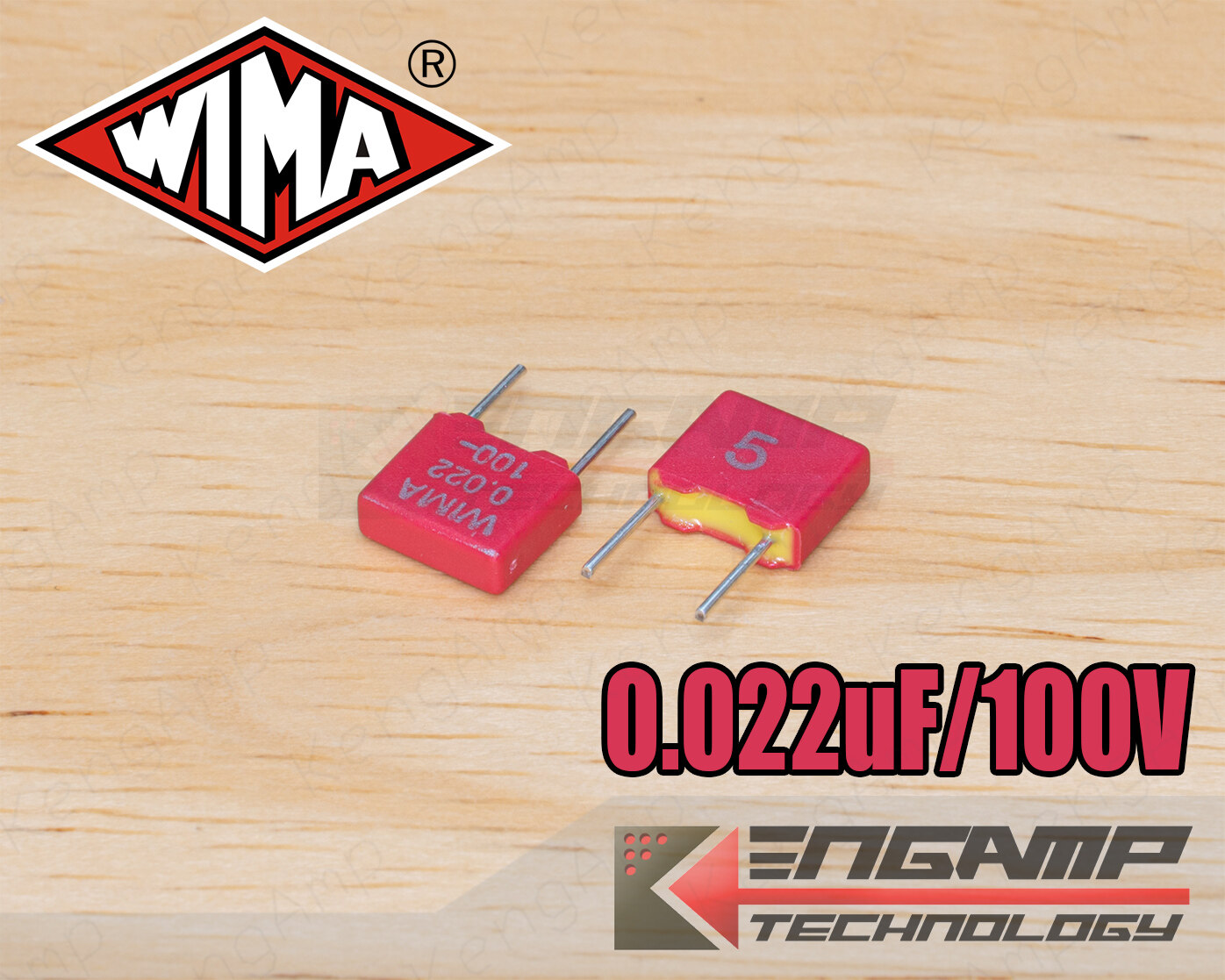 (10ตัว) [F-CAP] 0.022uF/100V 223J100V WIMA MKS2 5% 2.5x7.2 H6.5mm P=5mm