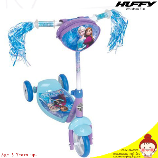 HuFFY HuFFY สกู๊ตเตอร์ลายเจ้าหญิง เหมาะสำหรับเด็กอายุ : 3 ปีขึ้นไป รับน้ำหนักสูงสุด : 27 กิโลกรัม คุณสมบัติ : โครงเหล็ก มือจับทนทาน ปรับระดับความสูงได้ พื้นกว้าง ยืนถนัด ล้อแข็งแรง Huffy Disney Princess 3-Wheel Preschool Scooter with Handlebar Bag Age : 3 Years & Up Maximum weight : 27 Kgs. Features : Wide non-slip deck with full-color Spider Man graphics Rear fender attached to deck Resin wheels with PVC tires Clear grips show graphics underneath Huffy 3-Wheel Preschool Scooter has a steel Kids sidewalk scooter assembly takes approximately 15 minutes