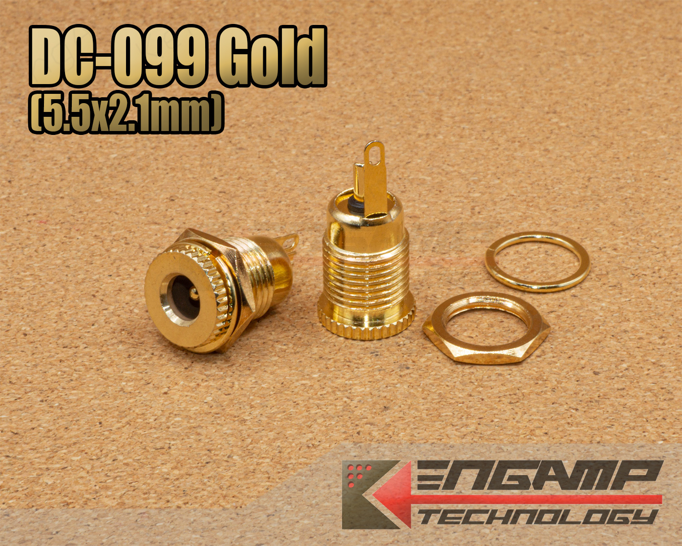 (1ตัว) [PJ] DC-099 Gold (5.5x2.1mm) แจ็ค DC 5.5x2.1mm สำหรับยึดแท่น วัสดุทองแดงชุบทองคุณภาพสูง