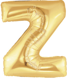 ลูกโป่งฟลอย์รูปตัวอักษร Z สีทอง ไซส์เล็ก 14 นิ้ว - Z Letter Shape Foil Balloon Size 14" Gold Color