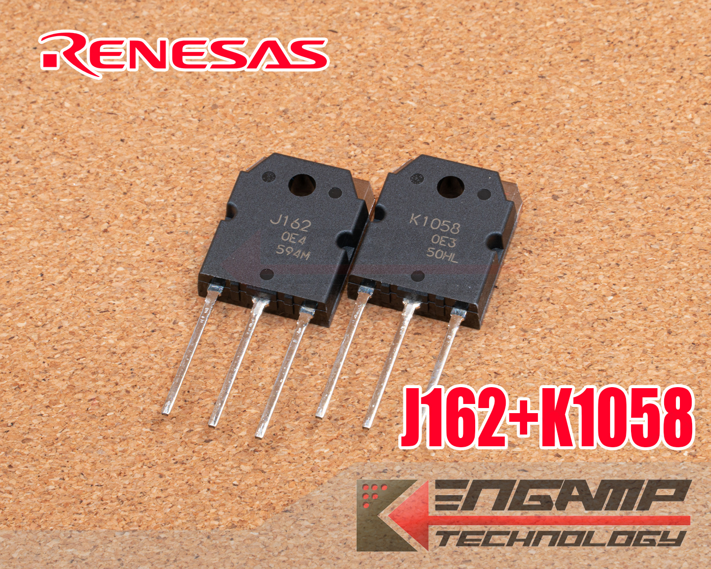 (1คู่) [FET] 2SJ162 + 2SK1058 Renesas Complementary MOSFET 7A 160V for Audio Amplifier