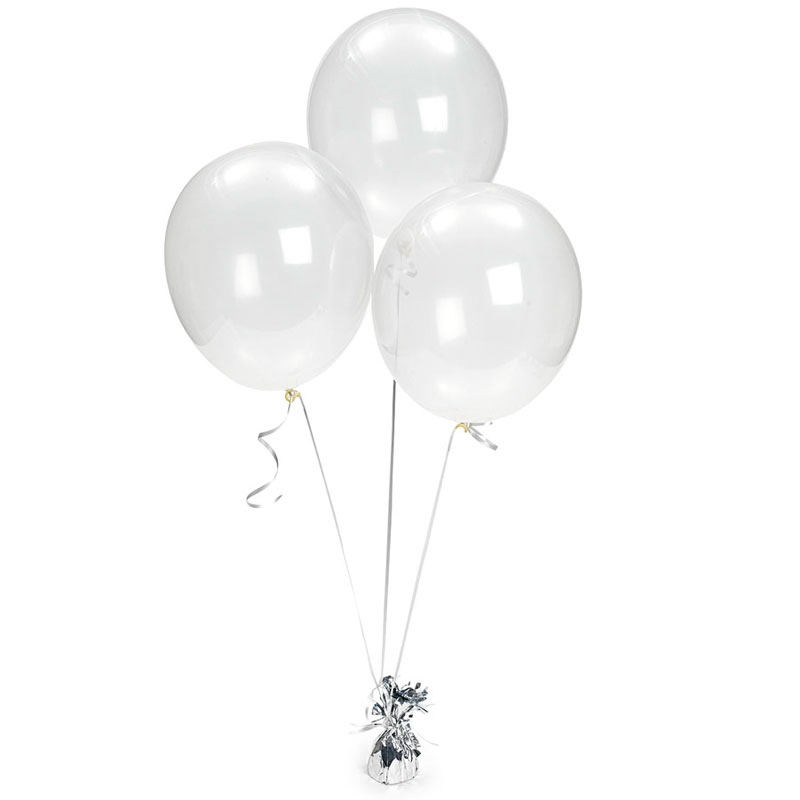 ลูกโป่งกลมใส ไม่มีสี ไซส์ 10 นิ้ว แพ็คละ 10 ใบ (Round Balloons 10"- Clear Cystal Balloon)