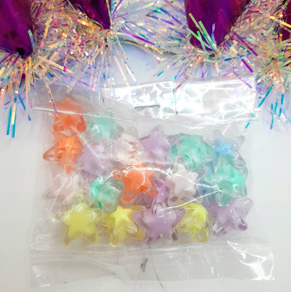 ลูกปัดแฟนซี ดาว คละสี แบบที่ 1 แพค 20฿
