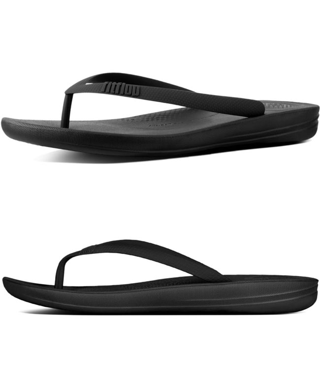 Fitflop Men's Iqushion Ergonomic Flip Flop Black ของแท้ นำเข้าจาก USA และ UK