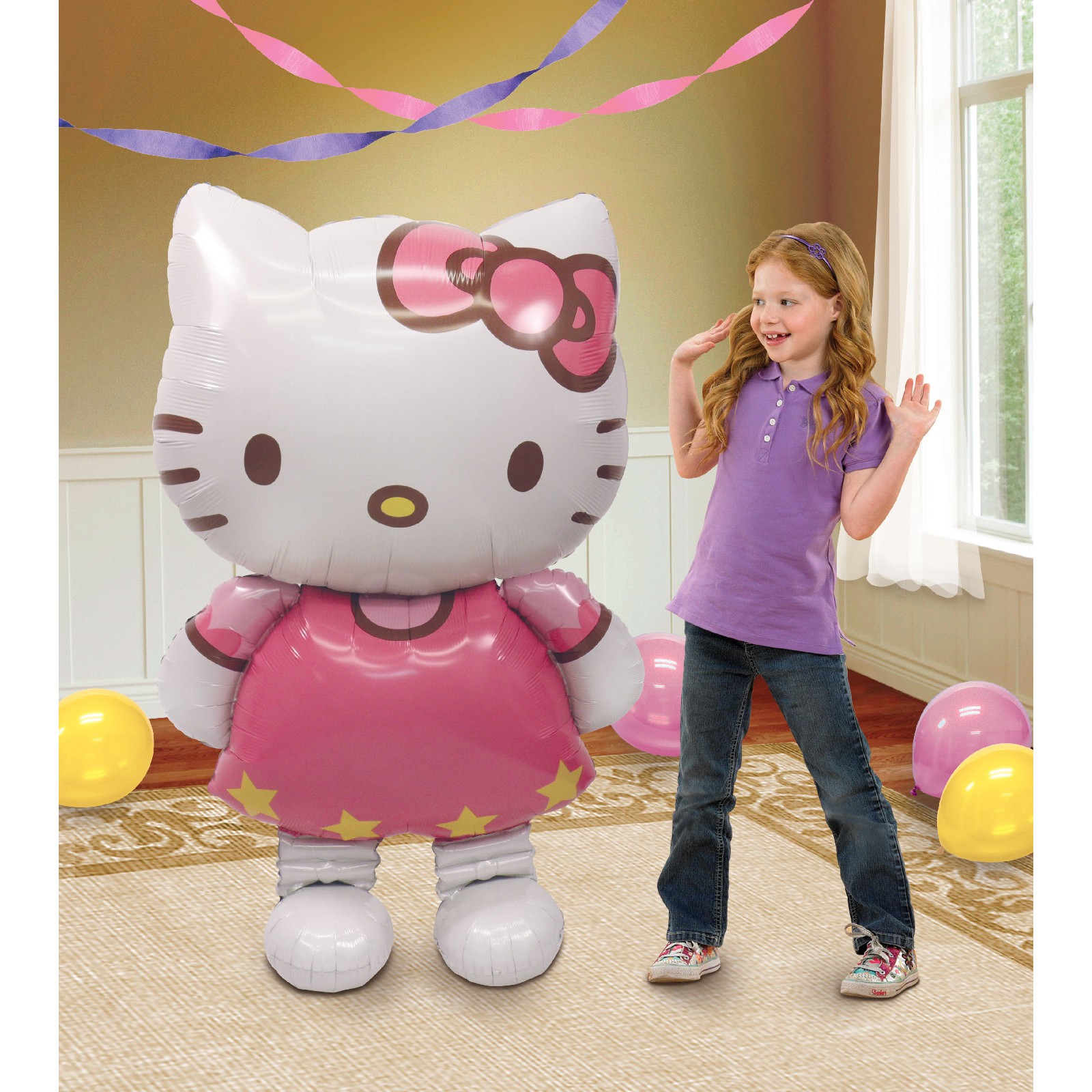 ลูกโป่งฟลอย์นำเข้า Air Walker คิตตี้ ตัวใหญ่ 30"x50" HELLO KITTY AIRWALKER / Item No.TQ-A2347601 แบรนด์ Anagram ของแท้