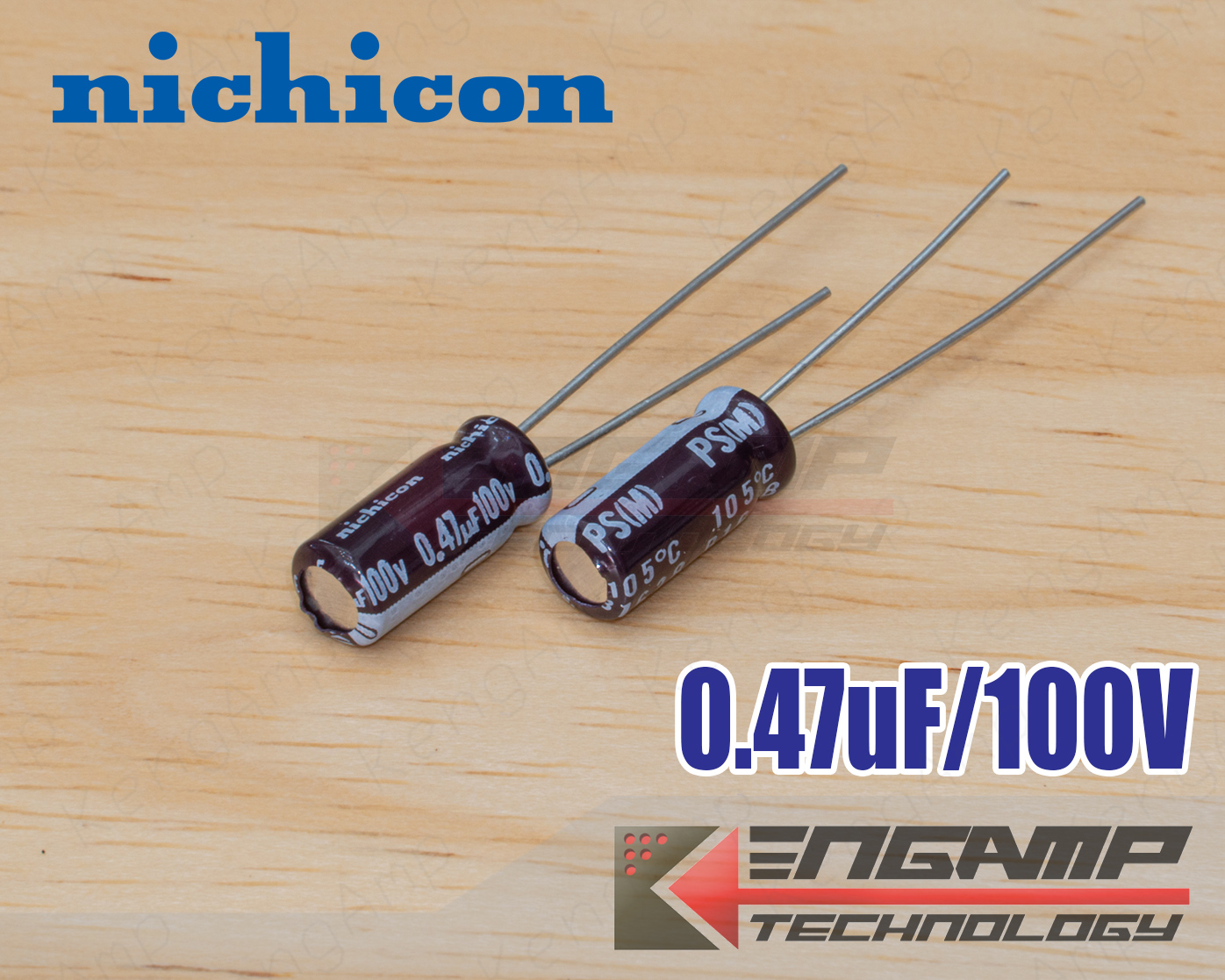 (10ตัว) [E-CAP] 0.47uF/100V 105 C Nichicon PS(M) 5x12mm P=2mm