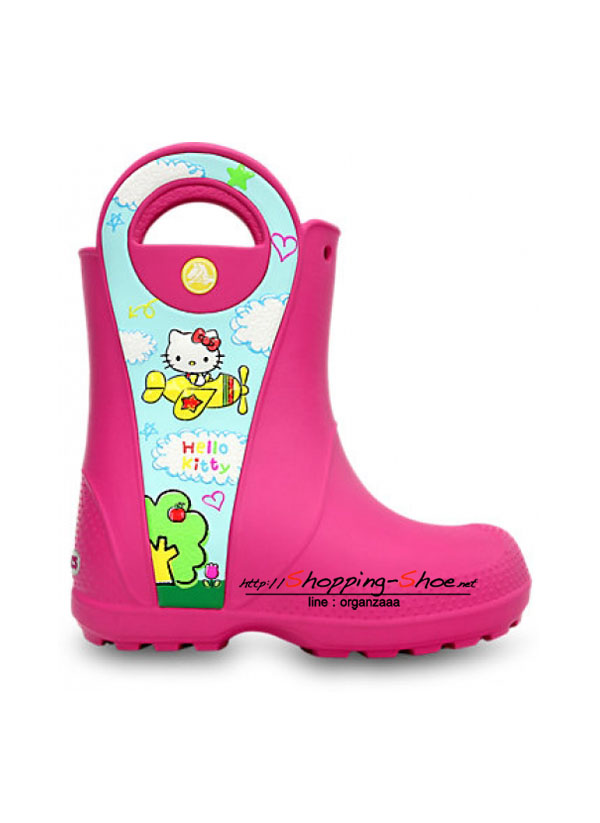 Crocs Handle It Hello Kitty Plane Boot - Fuchsia ของแท้ Outlet ไทยและอเมริกา