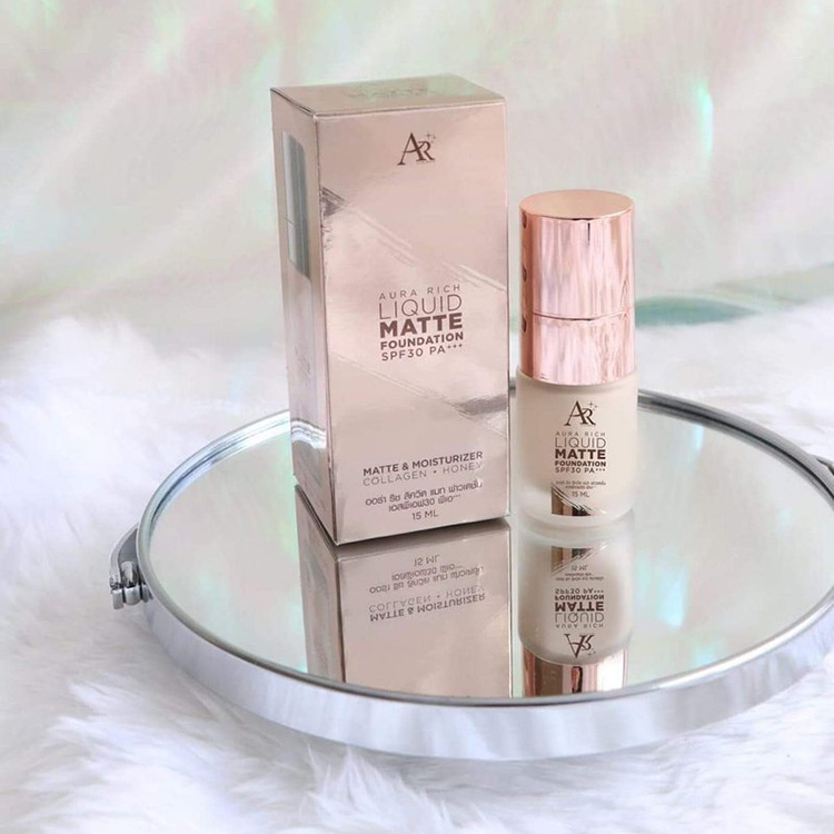 รองพื้นออร่าริช เบอร์1 Aura Rich Liquid Matte Foundation SPF30 PA+++