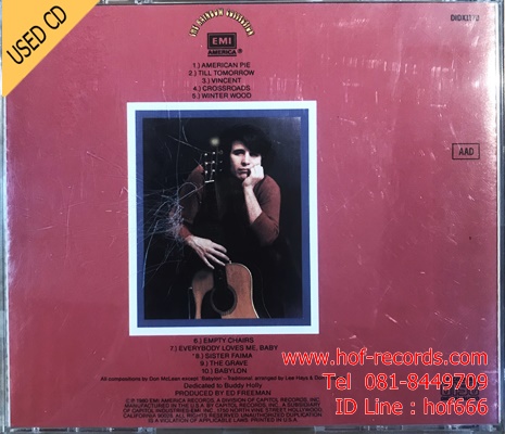 Don Mclean - American Pie (US ) Used CD 1 Dise VG++ Code AAD