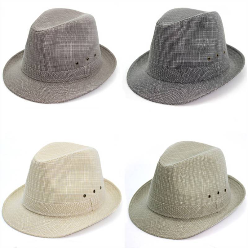 หมวกไนล่อน หมวกปีกรอบ วินเทจ แฟชั่น ผู้ชายอังกฤษ รูระบาย ลายสก็อต สีน้ำตาล เบจ เทา น้ำตาลอ่อน ดำ