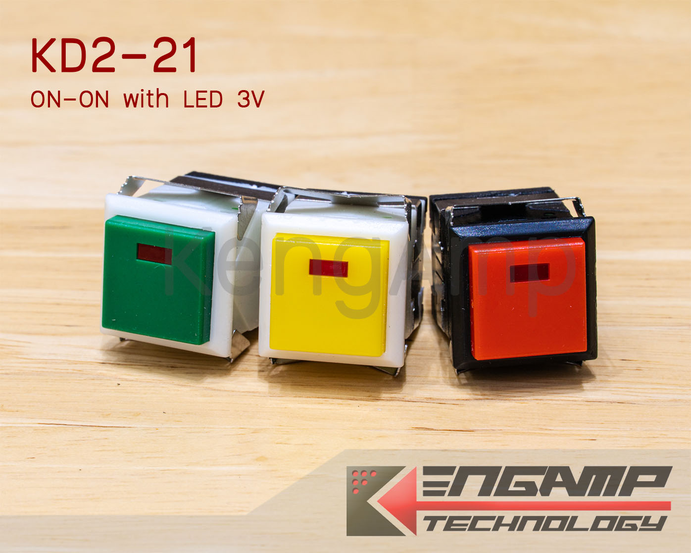 SW KD-21 สวิทซ์ กดติด-กดดับ มีไฟ(LED 3V)(ราคาต่อ 1ตัว)