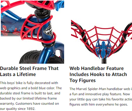 Marvel Spider-Man Bike by Huffy จักรยานเด็ก จักรยานขาไถ เพื่อพัฒนาการของลูกน้อย