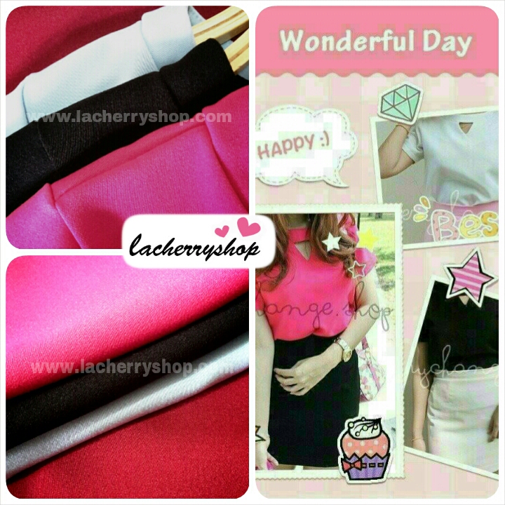 เสื้อแฟชั่น เสื้อทำงาน ผ้าฮานาโกะ สีฟ้า แบบสวย สินค้าคุณภาพ ราคาไม่แพง