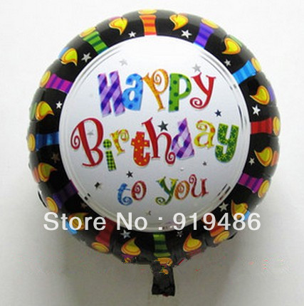 ลูกโป่งฟลอย์ Happy Birthday ทรงกลมเทียนวันเกิด - Happy Birthday round Candle Foil Balloon / Item No. TL-D019
