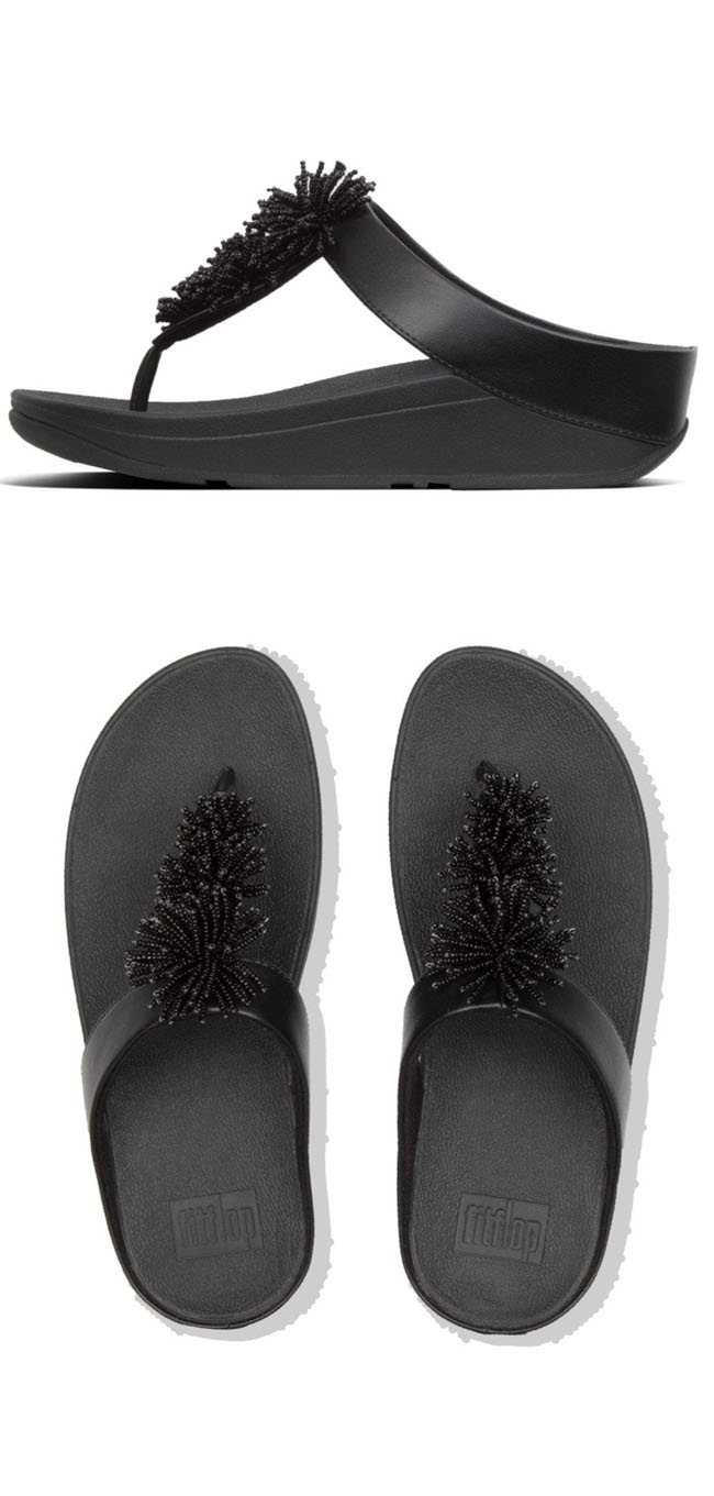 Fitflop Fino Bead Pompom Black ของแท้ นำเข้าจาก USA และ UK