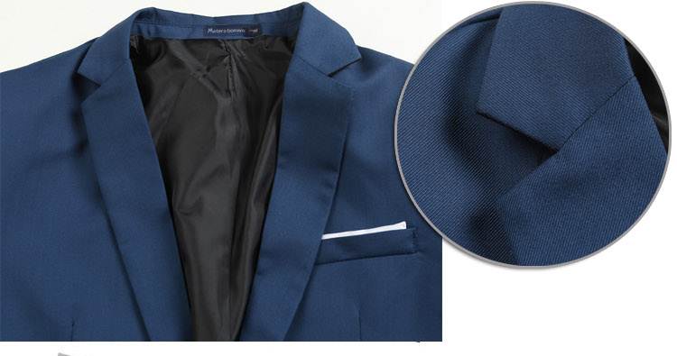 สีฟ้า ดำ!!สูทผู้ชาย สูทแฟชั่นชาย ปกเปิดคลิบขาวหรือคลิบล้วน MET Size No.35 37 39 41 43ดำ ฟ้าเข้ม
