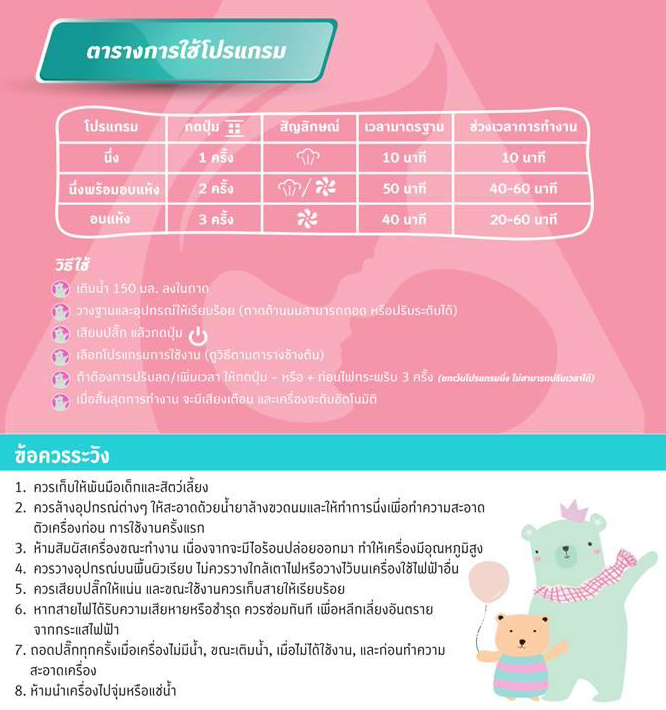  NANNY เครื่องนึ่งขวดนม พร้อมอบแห้ง 3 in 1 รุ่น N5770