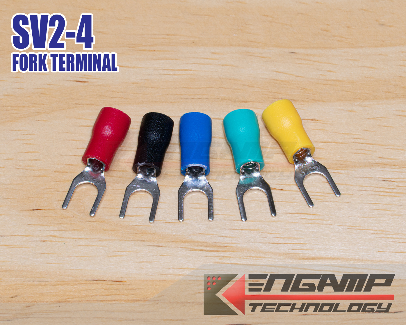 (100ตัว) [TMN] SV2-4 เกรดทั่วไป หางปลารูปแบบส้อม (FORK Terminal) สำหรับเข้าสาย 1.5-2.5mm2 (16-14AWG)