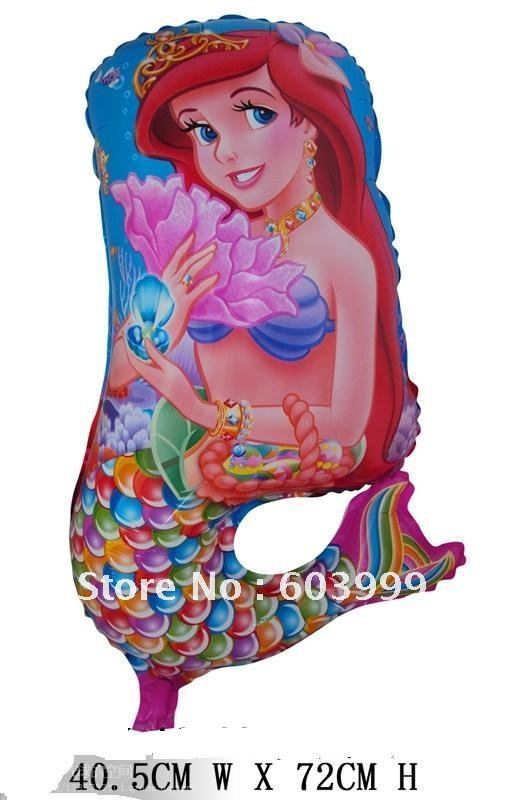 Little Mermaid Foil Balloon - ลูกโป่งฟลอย์ ตัวการ์ตูน Little Mermaid เจ้าหญิงนางเงือก / Item no. TL-A017